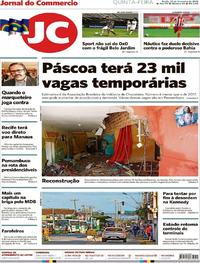 Capa do jornal Jornal do Commercio 22/02/2018