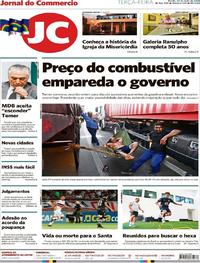 Capa do jornal Jornal do Commercio 22/05/2018