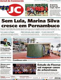 Capa do jornal Jornal do Commercio 22/08/2018
