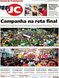 Capa do jornal Jornal do Commercio 22/10/2018
