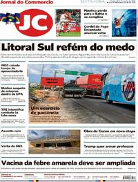 Capa do jornal Jornal do Commercio 23/02/2018