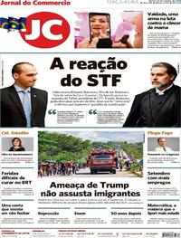 Capa do jornal Jornal do Commercio 23/10/2018