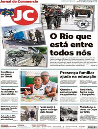 Capa do jornal Jornal do Commercio 25/02/2018