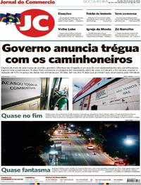 Capa do jornal Jornal do Commercio 25/05/2018