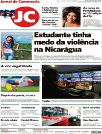 Capa do jornal Jornal do Commercio 25/07/2018