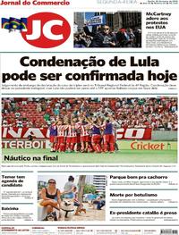 Capa do jornal Jornal do Commercio 26/03/2018
