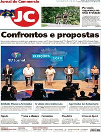 Capa do jornal Jornal do Commercio 26/09/2018