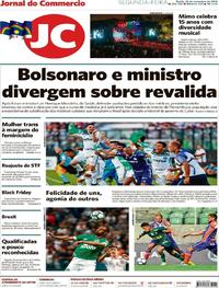 Capa do jornal Jornal do Commercio 26/11/2018