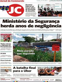 Capa do jornal Jornal do Commercio 27/02/2018
