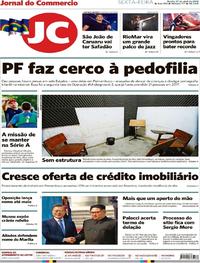 Capa do jornal Jornal do Commercio 27/04/2018