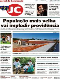 Capa do jornal Jornal do Commercio 27/07/2018