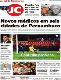 Capa do jornal Jornal do Commercio 27/11/2018