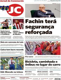 Capa do jornal Jornal do Commercio 28/03/2018