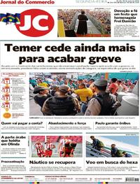 Capa do jornal Jornal do Commercio 28/05/2018