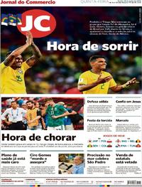 Capa do jornal Jornal do Commercio 28/06/2018