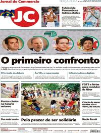 Capa do jornal Jornal do Commercio 28/08/2018