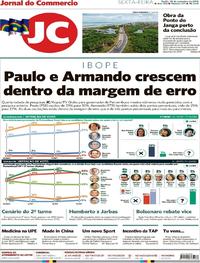 Capa do jornal Jornal do Commercio 28/09/2018