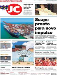 Capa do jornal Jornal do Commercio 28/12/2018