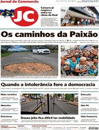 Capa do jornal Jornal do Commercio 29/03/2018