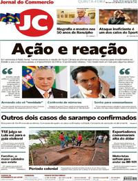 Capa do jornal Jornal do Commercio 30/08/2018