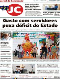 Capa do jornal Jornal do Commercio 31/01/2018