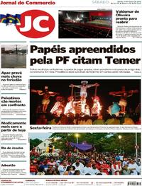 Capa do jornal Jornal do Commercio 31/03/2018