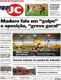 Capa do jornal Jornal do Commercio 02/05/2019