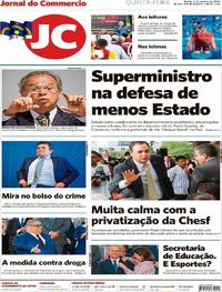 Capa do jornal Jornal do Commercio 03/01/2019