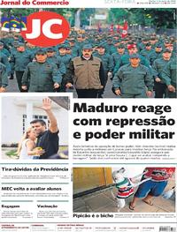 Capa do jornal Jornal do Commercio 03/05/2019