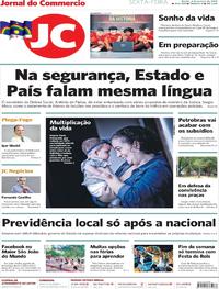 Capa do jornal Jornal do Commercio 04/01/2019