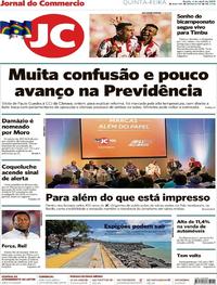 Capa do jornal Jornal do Commercio 04/04/2019