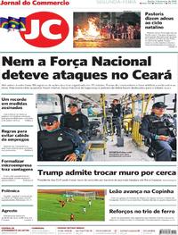 Capa do jornal Jornal do Commercio 07/01/2019