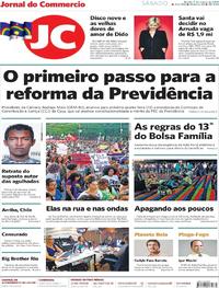 Capa do jornal Jornal do Commercio 09/03/2019