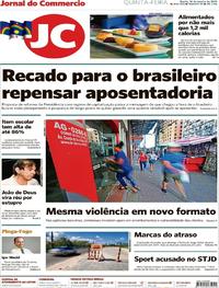 Capa do jornal Jornal do Commercio 10/01/2019