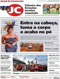 Capa do jornal Jornal do Commercio 10/02/2019