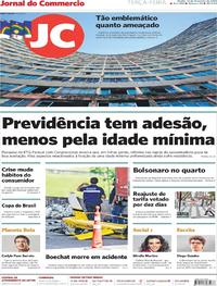 Capa do jornal Jornal do Commercio 12/02/2019