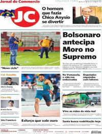 Capa do jornal Jornal do Commercio 13/05/2019