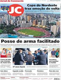 Capa do jornal Jornal do Commercio 15/01/2019