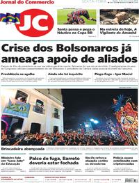 Capa do jornal Jornal do Commercio 15/02/2019