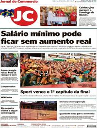 Capa do jornal Jornal do Commercio 15/04/2019