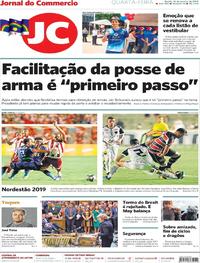 Capa do jornal Jornal do Commercio 16/01/2019