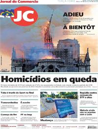 Capa do jornal Jornal do Commercio 16/04/2019