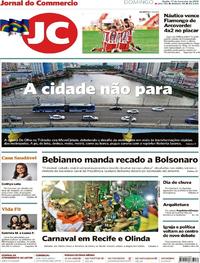 Capa do jornal Jornal do Commercio 17/02/2019