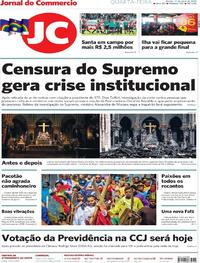Capa do jornal Jornal do Commercio 17/04/2019