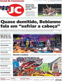 Capa do jornal Jornal do Commercio 18/02/2019