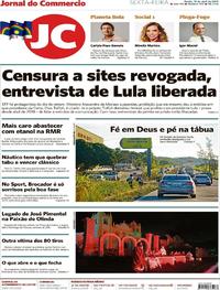 Capa do jornal Jornal do Commercio 19/04/2019