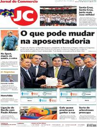 Capa do jornal Jornal do Commercio 21/02/2019