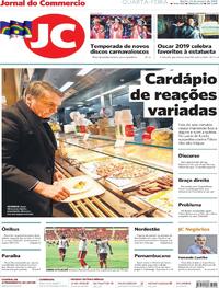 Capa do jornal Jornal do Commercio 23/01/2019
