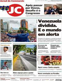 Capa do jornal Jornal do Commercio 24/01/2019
