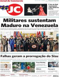 Capa do jornal Jornal do Commercio 25/01/2019